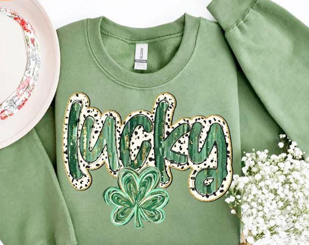 Glitter Shamrock Coquette DTF Transfer | St. Patrick’s Day Design