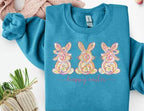 Brushstroke Easter Bunny DTF Transfer – Coquette Bunny Bow Shirt Print