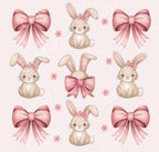 Vintage Easter Bunny DTF Transfer – Coquette Bow Shirt Print