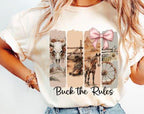 Funny Western Brushstroke "Buck the Rules" DTF Transfer | Ready-to-Press Shirt Print