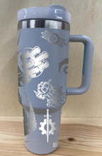 Fall Out 2 Personalized 40 oz Stainless Steel Tumbler with Handle, Lid, and Straw | Stanley Dupe