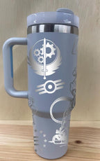 Fall Out 2 Personalized 40 oz Stainless Steel Tumbler with Handle, Lid, and Straw | Stanley Dupe