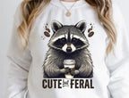 Cute But Feral Raccoon DTF Transfer | Sassy Shirt Print