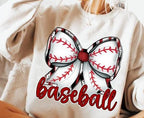 Baseball Bow DTF Transfer | Retro Hand Lettered Design