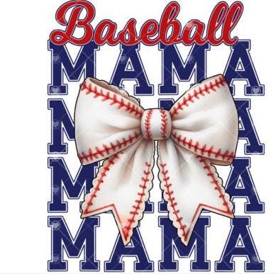 Baseball Mama Blue DTF Transfer | Vintage Sports Graphic
