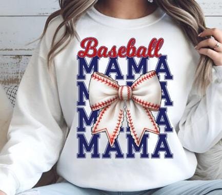Baseball Mama Blue DTF Transfer | Vintage Sports Graphic