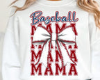 Baseball Mama Coquette Bow DTF Transfer | Vintage Sports Graphic