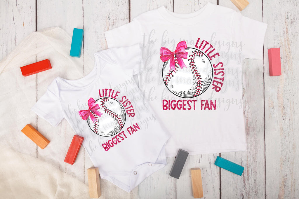 Baseball Sister Glitter Baseball Onesie | Little Sister Biggest Fan| Baseball Sister Onesie| Baseball Toddler| Baseball Baby