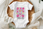 Happy Easter Coquette Bow Flowers Baby Bodysuit| Onesie | Toddler T-shirt| baby girl Easter outfit| baby boy Easter outfit