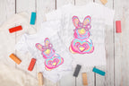 Easter Bunny Baby Onesie with Hand Painted Brushstroke Design