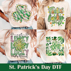 St Patrick's Day DTF Transfer Bundle | Boho Shamrock Clover Designs