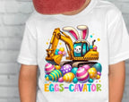 Get ready for Easter with this fun, bright, and colorful "Eggs-Cavator" design! Featuring a playful excavator digging up bright eggs alongside a cute bunny, this DTF transfer is perfect for creating unique Easter-themed shirts. Printed with high-quality Direct-to-Film (DTF) technology, ready to press onto your favorite shirt. Great for Easter gifts, family outings, and more. On white