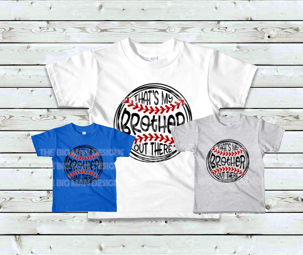 Cheer on your favorite player with this "That's My Brother" Baseball Shirt! Perfect for game days, team events, or matching family outfits. Made from Gildan Softstyle tees for a soft, comfortable fit. Available in toddler (2T-5T), youth (S-XL), and adult (S-3XL) sizes. This shirt is created using DTF printing, ensuring vibrant, long-lasting designs. all 3 colors