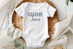 Personalized custom name onesie. Handwritten first and middle name. Available in 10 different color Gerber onesies. Great baby shower gift or baby announcement.