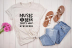 Music and Beer that's why I am here. We offer this as a dye sublimation on grey or DTF on all other colors. The Big Man Designs