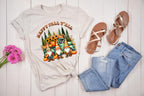 Happy Fall Y'all vibrant Gnomes with pumpkins and sunflowers; shirt is 100% cotton with a DTF design so it will be soft and durable. Great autumn  shirt or a fall gift. Great for going the pumpkin patch or wearing for Thanksgiving.
