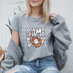 Step up your game day look with this Retro Baseball Game Day DTF Transfer! Featuring a vintage-inspired design, this transfer is perfect for creating trendy baseball shirts, sweatshirts, and more. Just press and go—no weeding required! on gray tshirt