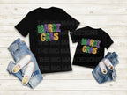 Mardi Gras Faux Glitter Teacher T-Shirt | DTF Printed 
Get ready to let the good times roll with this festive Mardi Gras teacher t-shirt! 🎉 Featuring a faux glitter design (no mess, just sparkle!) on a super soft Gildan Softstyle tee, this is the perfect shirt for parades, classroom celebrations, or everyday fun. Black Gildan tshirt