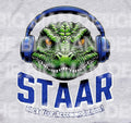 Get ready to rock testing season with this high-quality DTF transfer featuring a gator head wearing headphones and the phrase STAAR Rock Your Accommodations! Perfect for teachers, administrators, and school staff, this ready-to-press transfer makes it easy to create custom shirts for testing season!