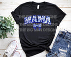 Elegant & timeless! This blue and white Chinoiserie-inspired “Mama” design features intricate floral details and a delicate coquette bow, creating a sophisticated, vintage aesthetic. Perfect for sublimation, DTF transfers, and DIY projects like t-shirts, sweatshirts, tote bags, mugs, and more! on black