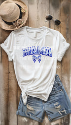 Elegant & timeless! This blue and white Chinoiserie-inspired “Mama” design features intricate floral details and a delicate coquette bow, creating a sophisticated, vintage aesthetic. Perfect for sublimation, DTF transfers, and DIY projects like t-shirts, sweatshirts, tote bags, mugs, and more! on white