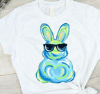 Brushstroke Easter Bunny Sunglasses DTF Transfer | Coquette Bow
