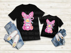 Happy Easter Coquette Flowers DTF Transfer | Ready-to-Press Easter Shirt Print | Pastel Bunny Bow Design