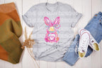 Happy Easter Coquette Flowers DTF Transfer | Ready-to-Press Easter Shirt Print | Pastel Bunny Bow Design
