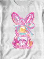 Happy Easter Coquette Flowers DTF Transfer | Ready-to-Press Easter Shirt Print | Pastel Bunny Bow Design