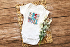 Step up your game day look with this Retro Baseball Game Day DTF Transfer! Featuring a vintage-inspired design, this transfer is perfect for creating trendy baseball shirts, sweatshirts, and more. Just press and go—no weeding required! on a onesie