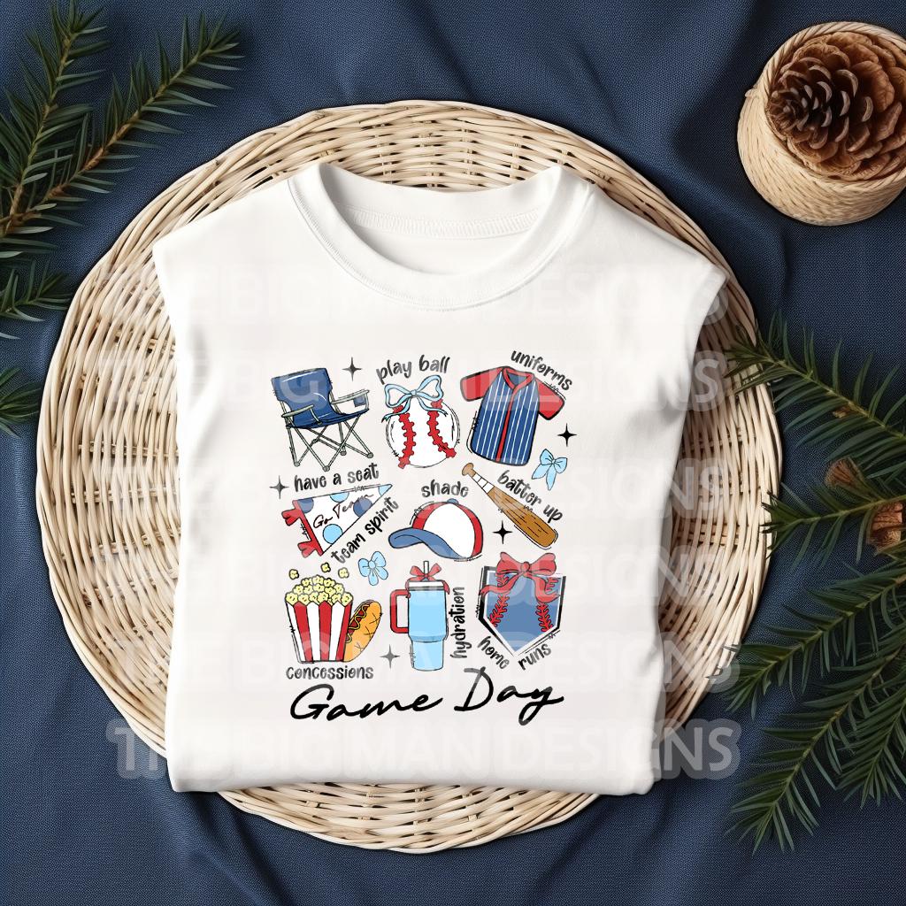 Get your little all-star ready for game day with our Retro Baseball Game Day Onesie & Toddler Tee! Featuring a vintage-inspired baseball design, this comfy and stylish outfit is perfect for cheering on the team, family outings, or everyday wear. Whether you’re a proud baseball mom or dad, this outfit is a home run for your little MVP! on white