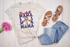 Baseball Mama Blue DTF Transfer | Vintage Sports Graphic