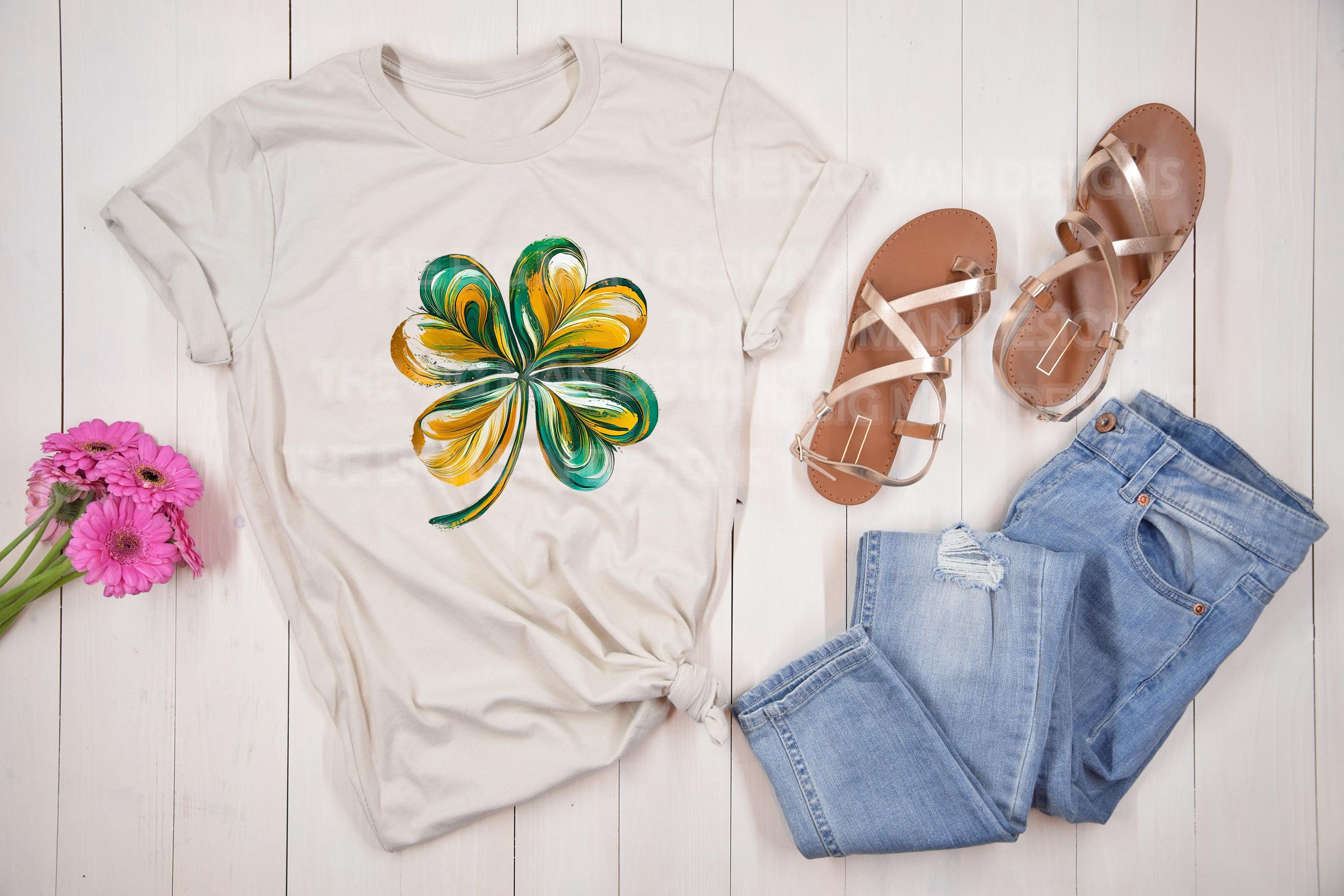 St. Patrick's Day Brushstroke Shamrock DTF Transfer | Ready-to-Press