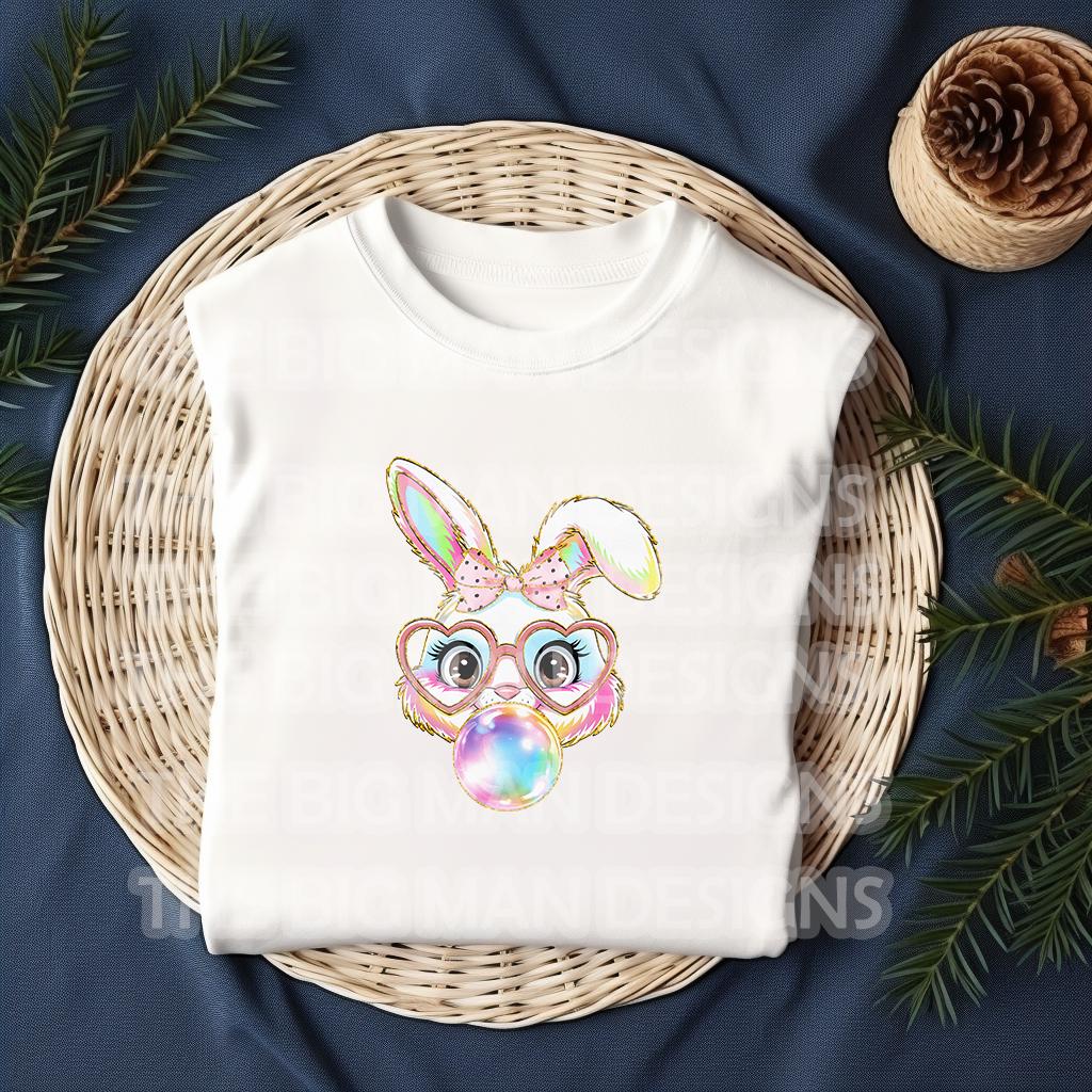 Glitter Easter Bunny Coquette DTF Transfer | Ready-to-Press