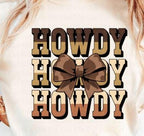 Howdy Cowgirl DTF Transfer | Western Coquette Bow Print