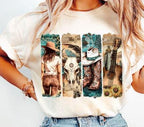 Western Cowgirl Brushstroke DTF Transfer | Ready-to-Press Shirt Print