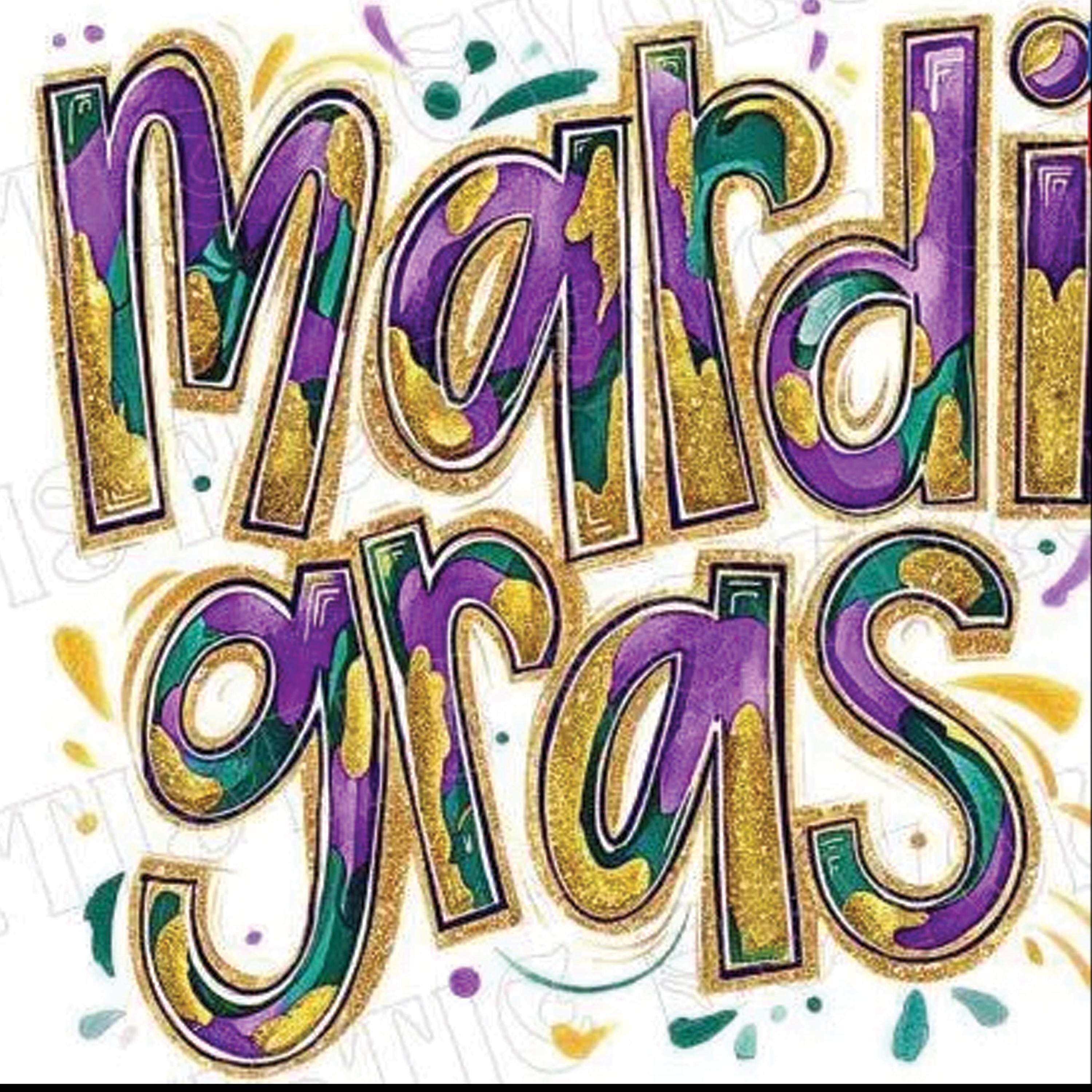 Celebrate Mardi Gras in style with this stunning glitter brushstroke DTF transfer! Featuring bold purple, green, and gold brushstrokes with a glitter effect, this design is perfect for creating a festive and fun Fat Tuesday t-shirt. Whether you're heading to a parade, a party, or just showing your love for New Orleans vibes, this transfer will make your outfit stand out!