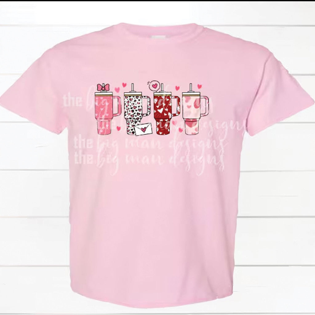 Tumbler Hearts Valentines Day T-Shirt | Softstyle Unisex Fit
