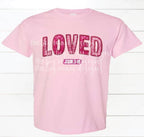 Loved John 3:16 Faux Glitter and Embroidery Valentines Day T-Shirt | Faux Glitter Valentines day shirt | Valentine t shirt