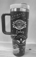 ACOTAR Personalized 40 oz Stainless Steel Tumbler with Handle, Lid, and Straw | Stanley Dupe