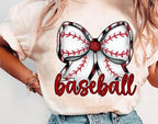 Baseball Bow DTF Transfer | Retro Hand Lettered Design