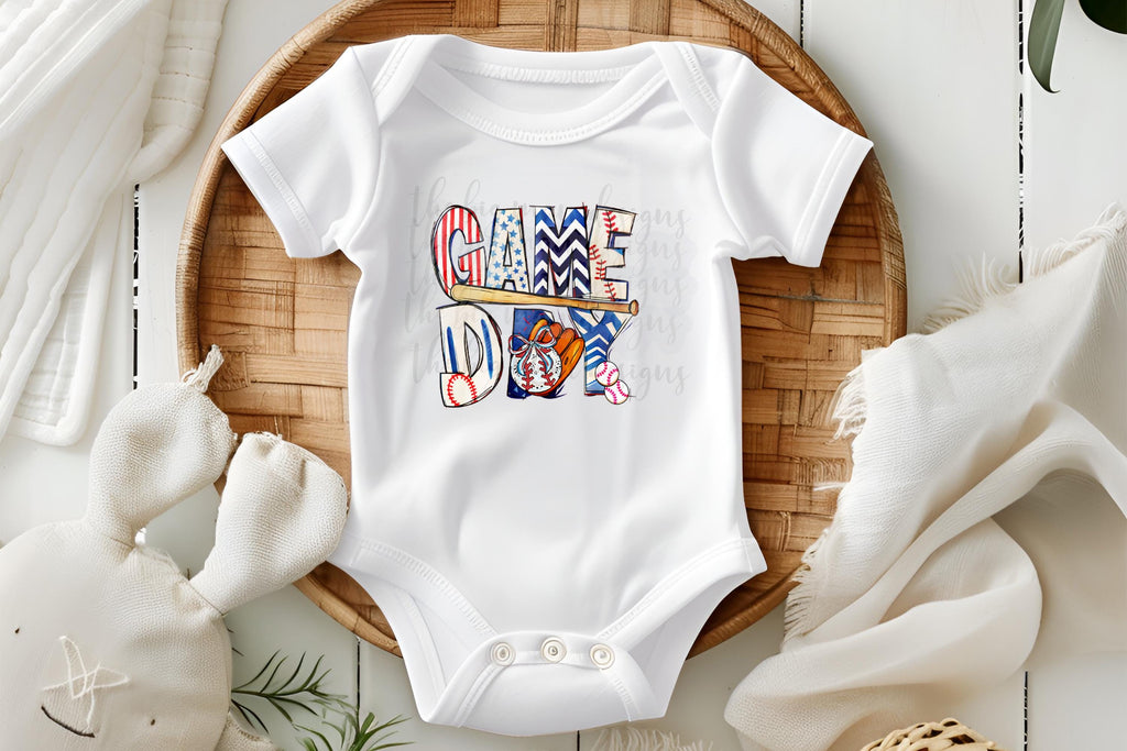 Game Day Baseball Baby Onesie | Brother/Sister Matching Outfit
