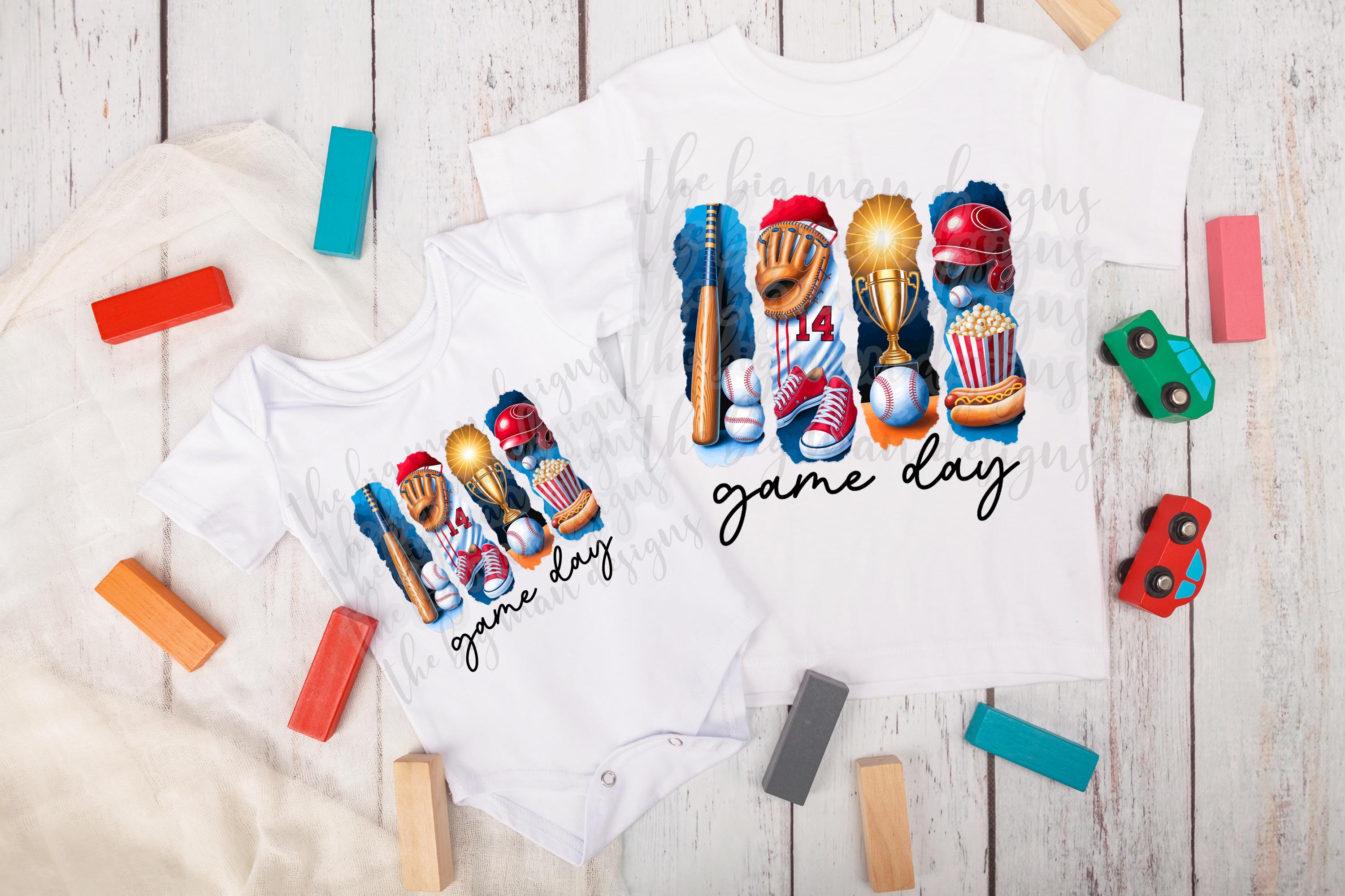 Game Day Ready: Adorable Baseball Tee for Your Toddler Onesie or Toddler Tshirt a collage of baseball