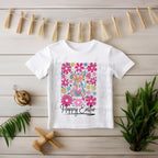 Happy Easter Coquette Bow Flowers Baby Bodysuit| Onesie | Toddler T-shirt| baby girl Easter outfit| baby boy Easter outfit