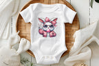 Peace Bunny Bubble Coquette Bow Baby Bodysuit| Onesie | Toddler T-shirt| baby girl Easter outfit| baby boy Easter outfit