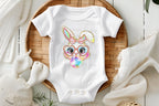 Glitter Easter Bunny Coquette Bow Baby Bodysuit| Onesie | Toddler T-shirt| baby girl Easter outfit| baby boy Easter outfit
