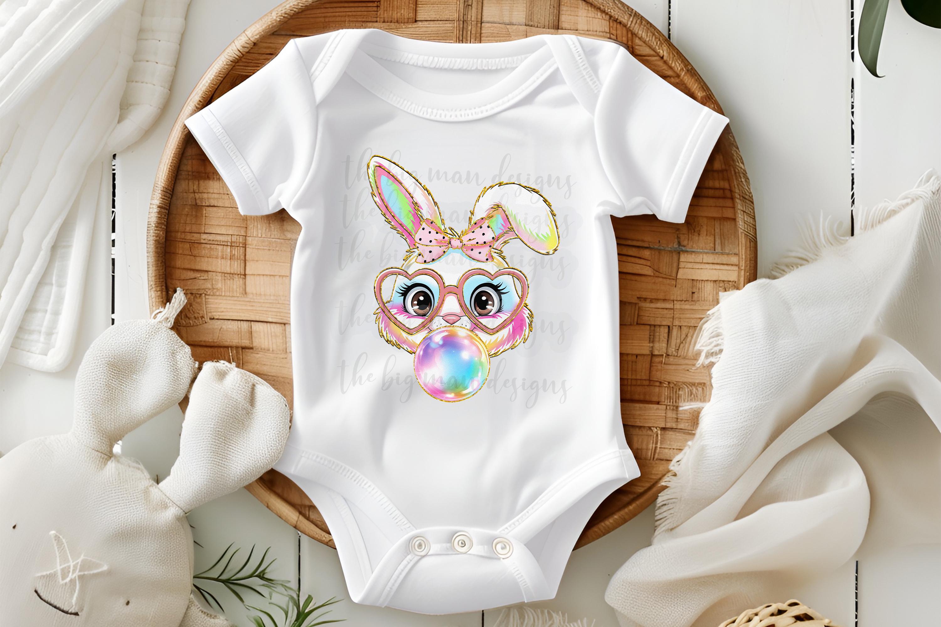 Glitter Easter Bunny Coquette Bow Baby Bodysuit| Onesie | Toddler T-shirt| baby girl Easter outfit| baby boy Easter outfit