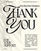 Thank you for supporting our small, family run business. The Big Man Designs