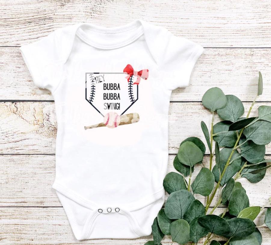 Hey Bubba Baseball Shirt | Red Bow Coquette Tee