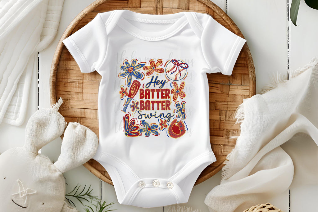 Hey Batter Batter Swing Baseball DTF Transfer | Ready to Press